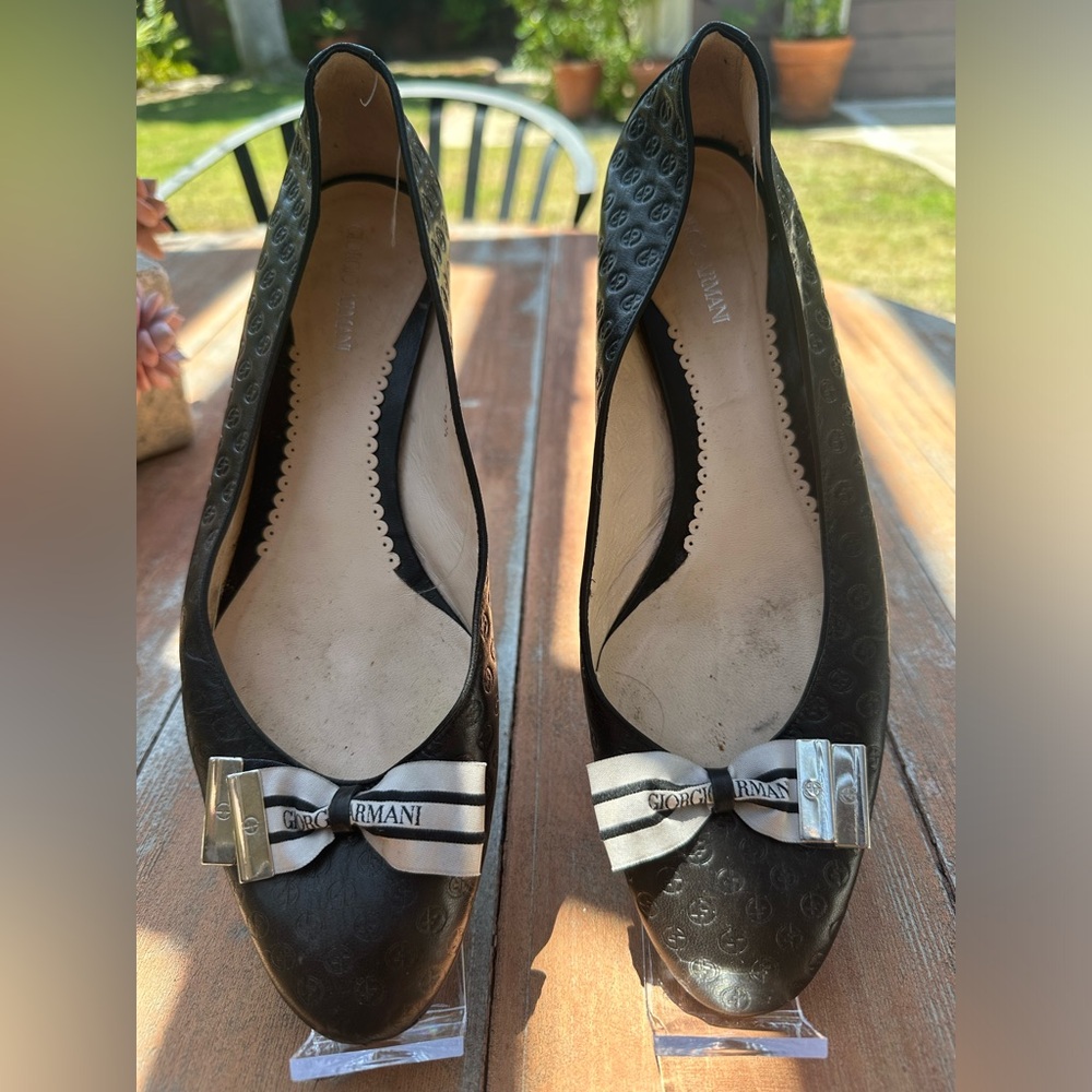 Leather with white bow Giorgio Armani
